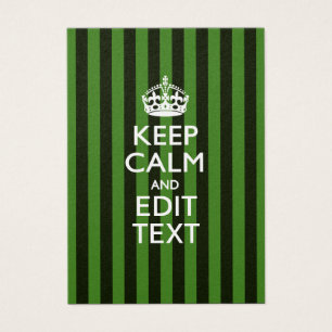 Personalized KEEP CALM Your Text on Green Stripes