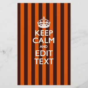 Personalized KEEP CALM Your Text on Orange Stripes Flyer