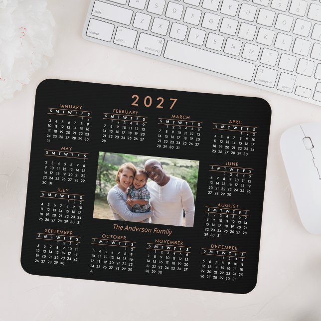 Personalized Keepsake Photo 2027 Calendar Mouse Pad (Creator Uploaded)