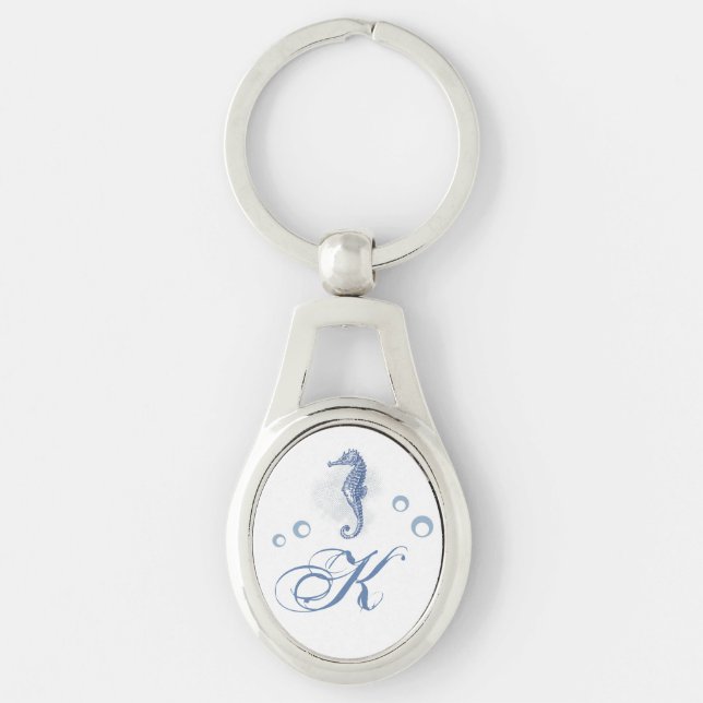 Personalized Key Chain Seahorse Ocean Beach Water (Front)