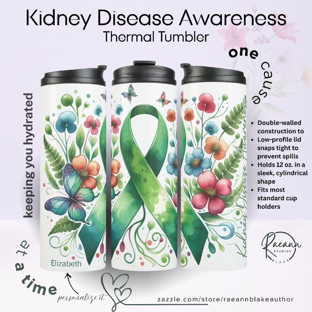 Personalized Kidney Disease Awareness Thermal Tumbler (Creator Uploaded)