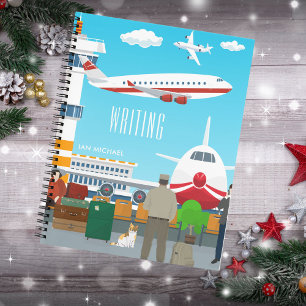 Personalized Kids Airport-Themed Practice Writing Notebook