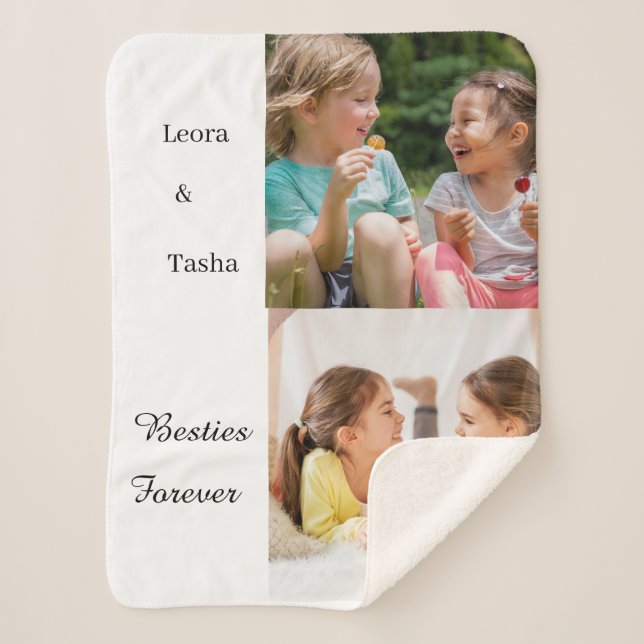 Personalized Kids Best Friends Photo Blanket (Front)