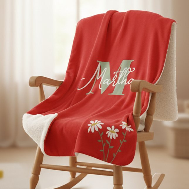 Personalized Kids' Blanket with  Initial and Daisi (Creator Uploaded)