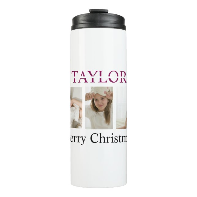 Personalized Kids Christmas Tumbler – Name & Photo (Front)