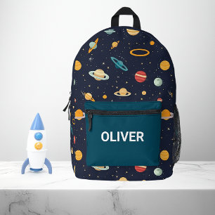 Personalized Kids Cute Outer Space Printed Backpack