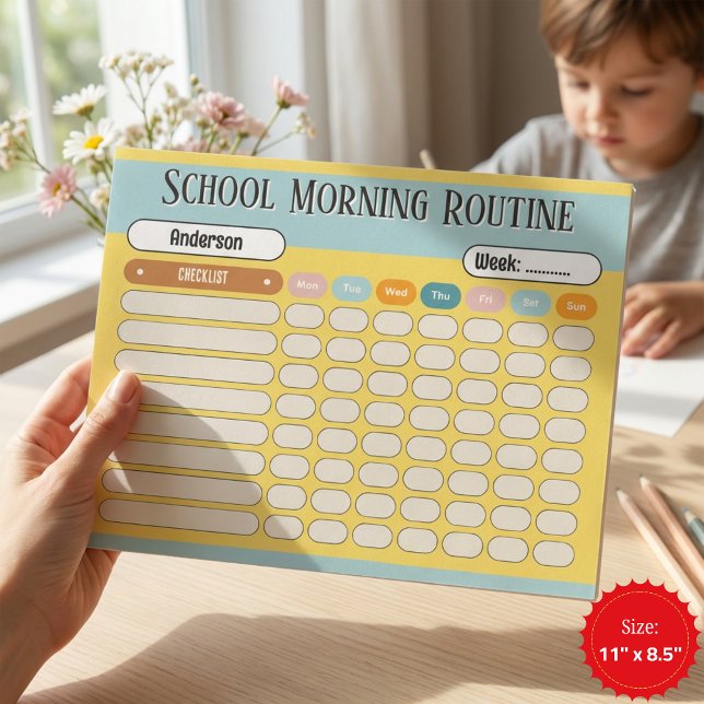 Personalized Kids Daily Routine Checklist Colorful Notepad (Personalized Kids Daily Routine Checklist Colorful Notepad)