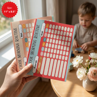 Personalized Kids Daily Routine Checklist Colorful Notepad