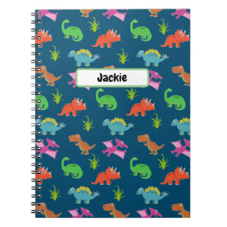 Personalized Kids Dinosaur Pattern Notebook