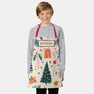 Personalized Kids Festive Christmas Baking  Apron