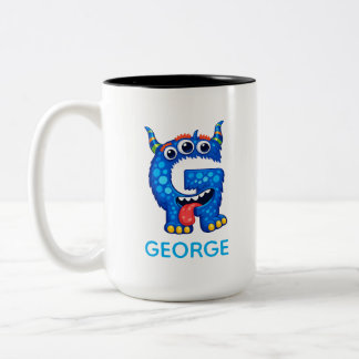 Personalized Kids Funny Monstrers Mug, Kids gifts Two-Tone Coffee Mug