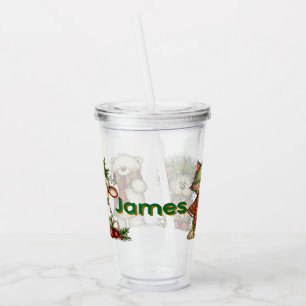 Personalized Kids Holiday  Acrylic Tumbler