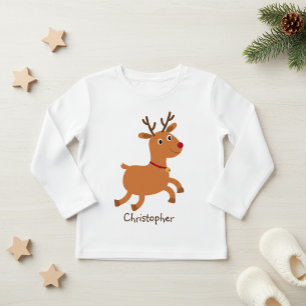 Personalized Kids' Holiday Shirt - Reindeer Name