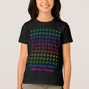 Personalized Kids Rainbow, Fun 100th Day of School Tri-Blend Shirt
