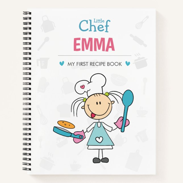Personalized Kids Recipe Notebook – Little Chef (Front)