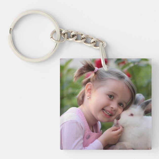 Personalized Kids Single Photo Key Ring (Front)