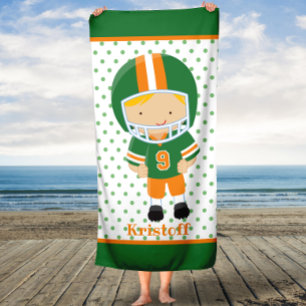 Personalized Kid's Sports Football Bath Towel