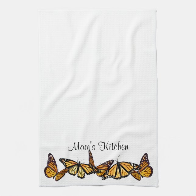 Personalized Kitchen Towels Monarch Butterflies (Vertical)