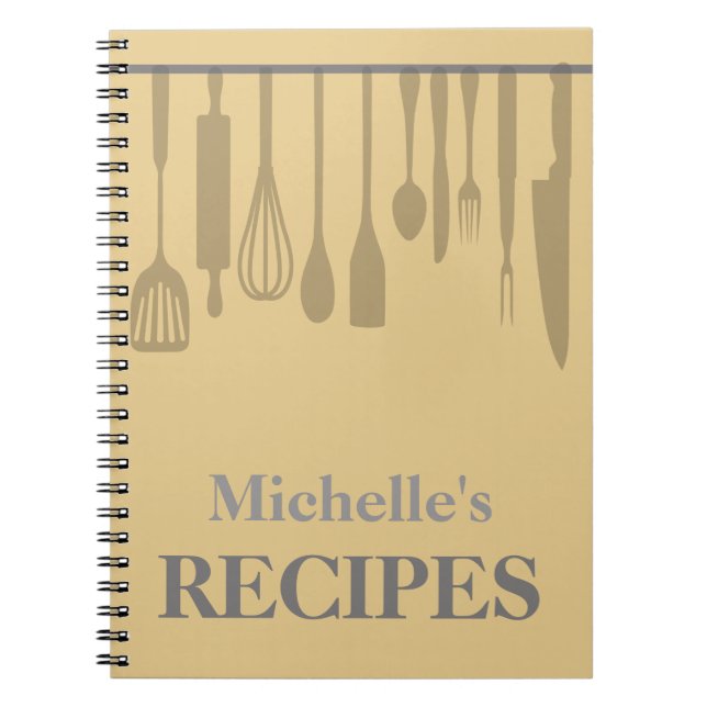 Personalized kitchen utensils recipe notebook (Front)