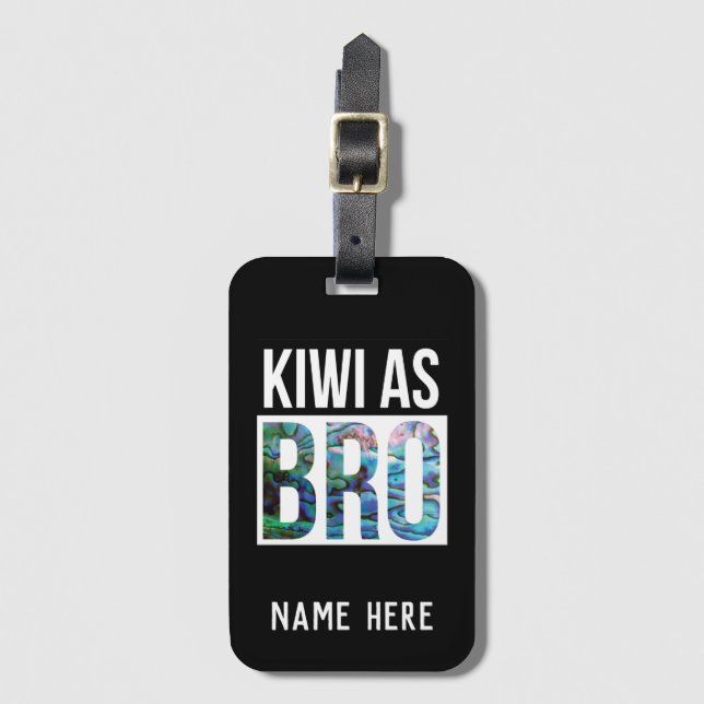 PERSONALIZED KIWI GREETING PAUA LUGGAGE TAG (Front Vertical)