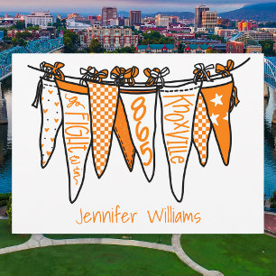 Personalized Knoxville Orange & White Pennants Card