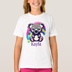 Personalized Koala Bear and Rainbow T-Shirt