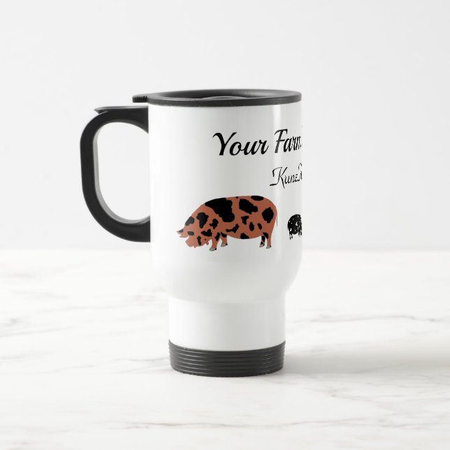 Personalized KuneKune Pig Farm Travel Mug (Left)
