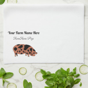 Personalized KuneKune Pig Tea Towel