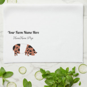 Personalized KuneKune Pig Tea Towel