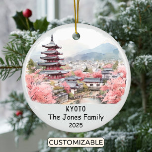 Personalized Kyoto Ornament, Japan Ceramic Tree Decoration