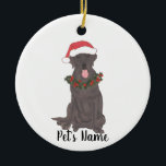 Personalized Labrador (Chocolate) Ceramic Tree Decoration<br><div class="desc">Make the nice list this year with a personalized ornament of your favorite little elf!</div>