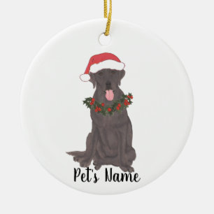 Personalized Labrador (Chocolate) Ceramic Tree Decoration