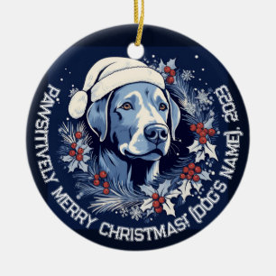 Personalized Labrador DOG Holiday Charm Ceramic Tree Decoration