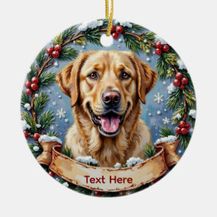 Personalized Labrador Retriever Christmas Ceramic Tree Decoration
