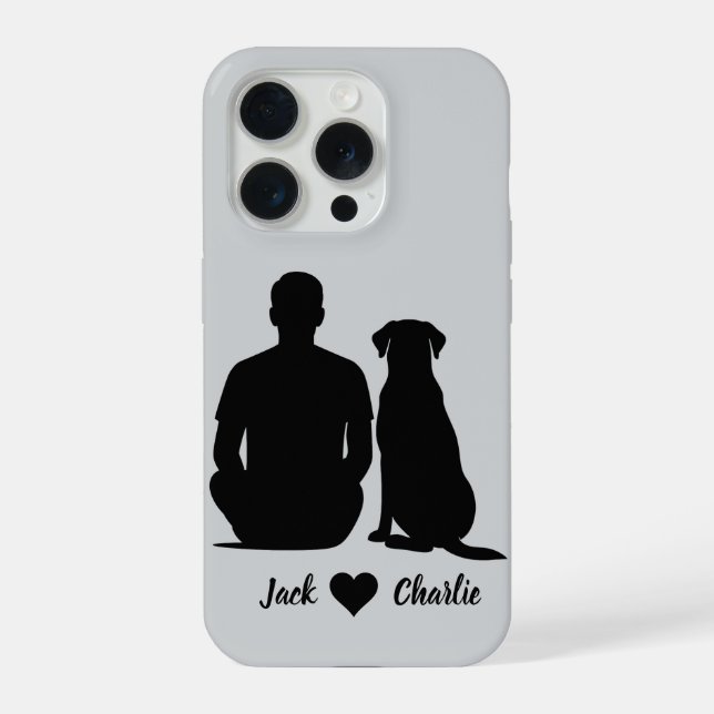 Personalized Labrador Retriever Dog And Male Owner iPhone Case (Back)