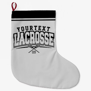 Personalized Lacrosse Player ADD NAME Team Number Large Christmas Stocking