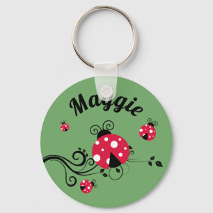 Personalized Lady Bug Keychain Ladybug