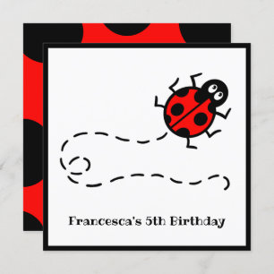 Personalized Ladybird Pattern Invitation
