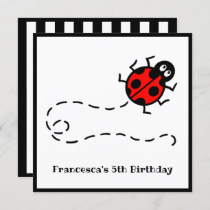 Personalized Ladybird Pattern Invitation