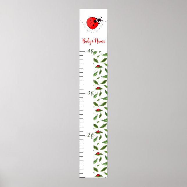 Personalized Ladybug Baby Growth Chart (Front)