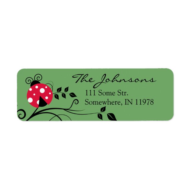 Personalized Ladybug Return Address (Front)
