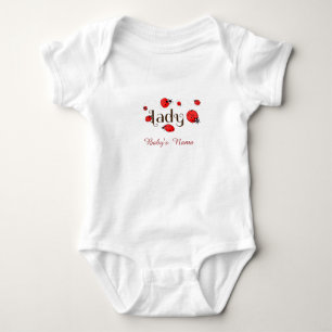 Personalized Ladybug with Custom Name Baby Bodysuit