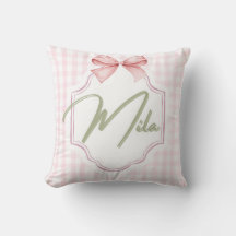 Personalized Lainey Baby Girl Nursery Bow&Gingham 
