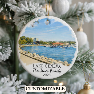 Personalized Lake Geneva Ornament Custom Wisconsin