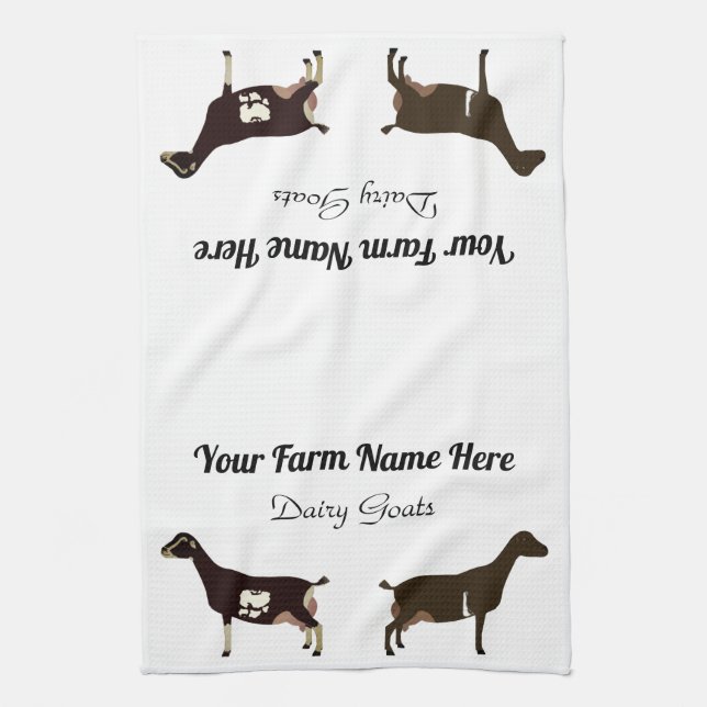 Personalized LaMancha Dairy Goat Tea Towel (Vertical)