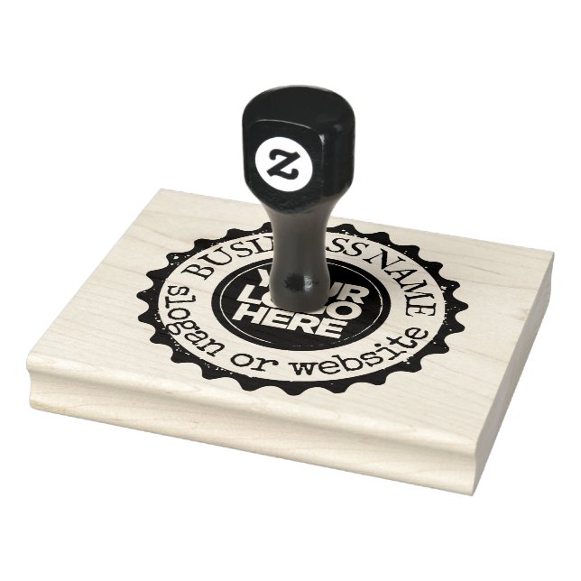 Personalized Large Business Logo and Text Rubber Stamp (Stamp)