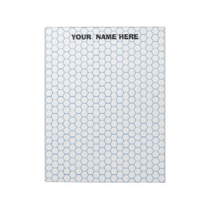 Personalized Large Hexagon Graph Paper Notepad