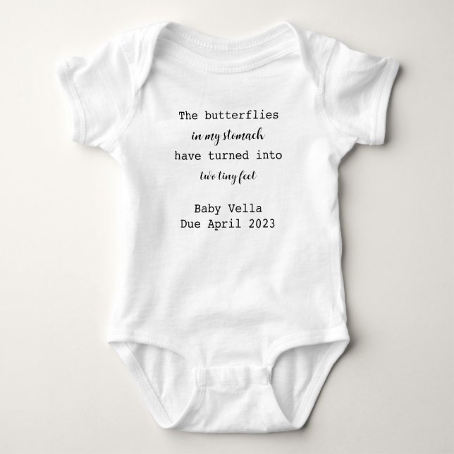Personalized Last Name Announcement Baby Bodysuit (Front)