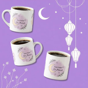 Personalized Lavender Eid Mubarak Espresso Mug