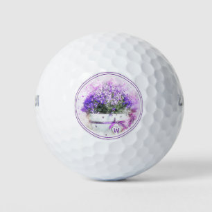 Personalized Lavender Floral Golf Balls